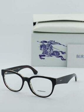 Burberry BE2410 4121 Round Eyeglasses 53mm - Black / Check